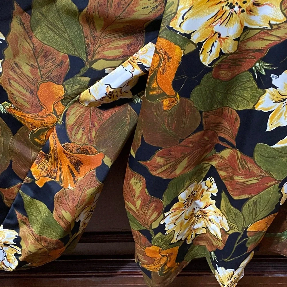 Sue Brett vintage Orange Blazer shell and Floral skirt Pants Set plus size 3X